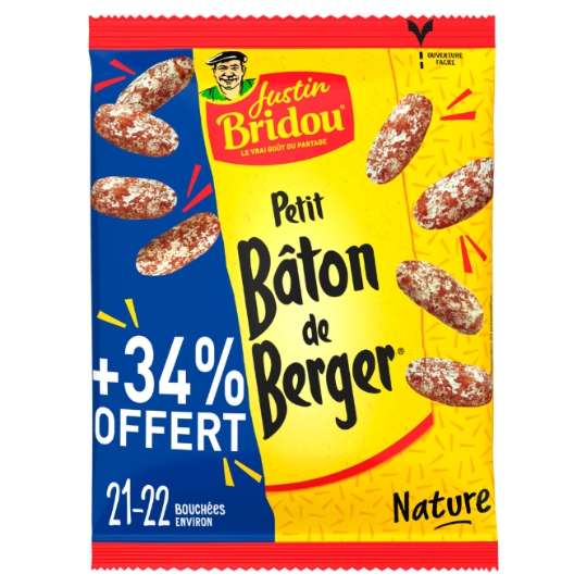 Saucisson Nature Petit Bâton de Berger JUSTIN BRIDOU