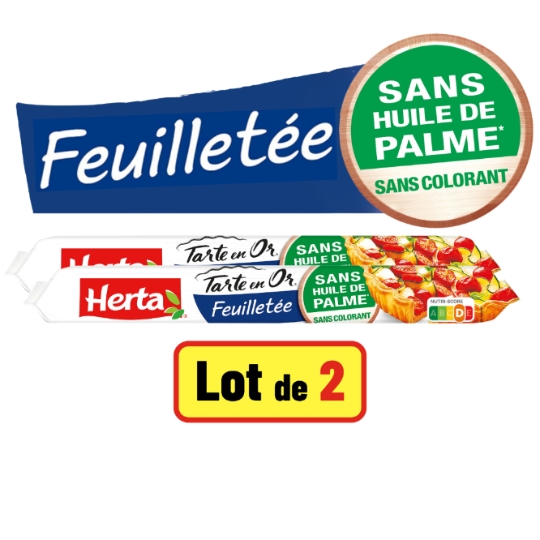 Pâte feuilleté sans l'huile de palme sans colorant HERTA