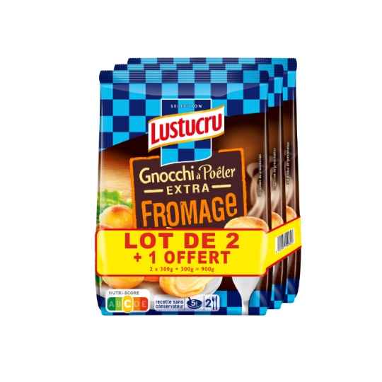 Pâtes Fraîches Gnocchi à Poêler Extra Fromage LUSTUCRU