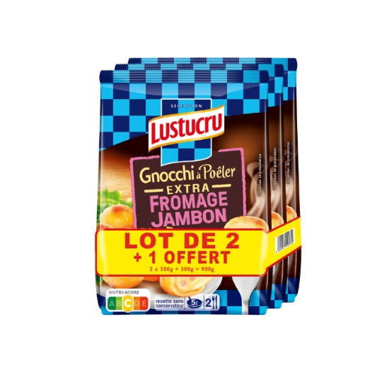 Pâtes Fraîches Gnocchi à Poêler Extra Jambon Fromage LUSTUCRU