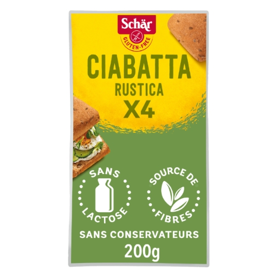 Petits pains précuits Ciabatta sans gluten SCHAR