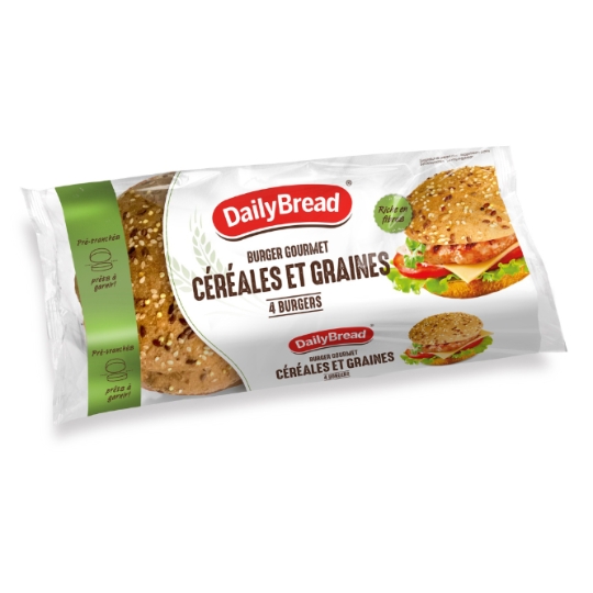 Pain Burger Gourmet Céréales et Graines DAILY BREAD