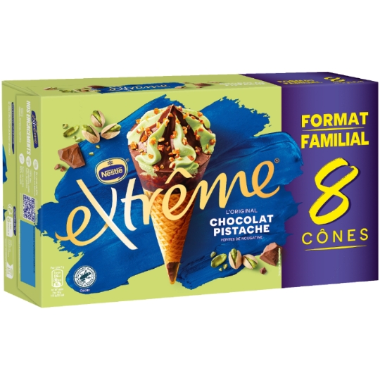 Glaces Cônes Pistache Chocolat EXTREME