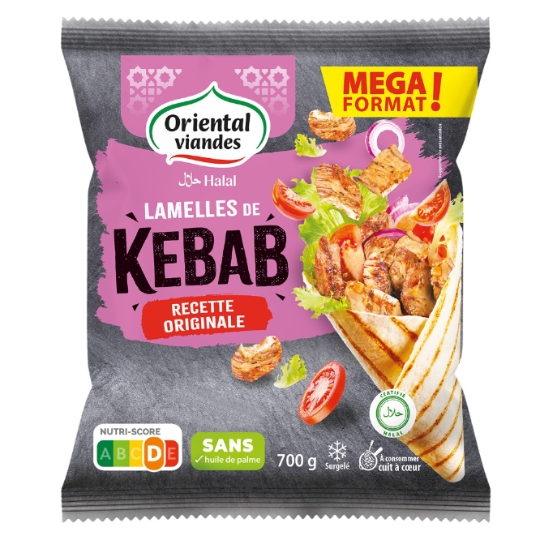 Lamelles de Kebab Halal Recette Originale Surgelées ORIENTAL VIANDES