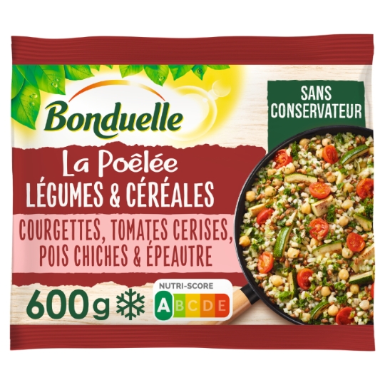 Poêlée Courgettes Tomates Cerises Pois Chiches et Epeautre BONDUELLE