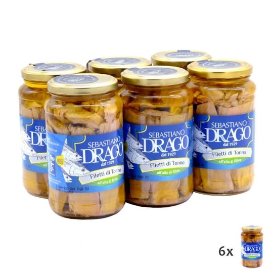 Filets De Thon À L'huile D'olive 550 Gr X 6 SEBASTIANO DRAGO