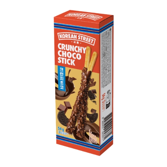 Biscuits en bâtonnets enrobés Crunchy Choco Stick au Chocolat avec Morceaux de Biscuit Croustillant KOREAN STREET