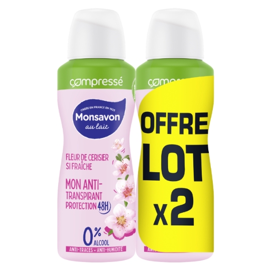 Déodorant spray compressé Anti-transpirant Fleur de cerisier MONSAVON