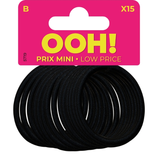 Elastiques pour Cheveux Epais Noir OOH !