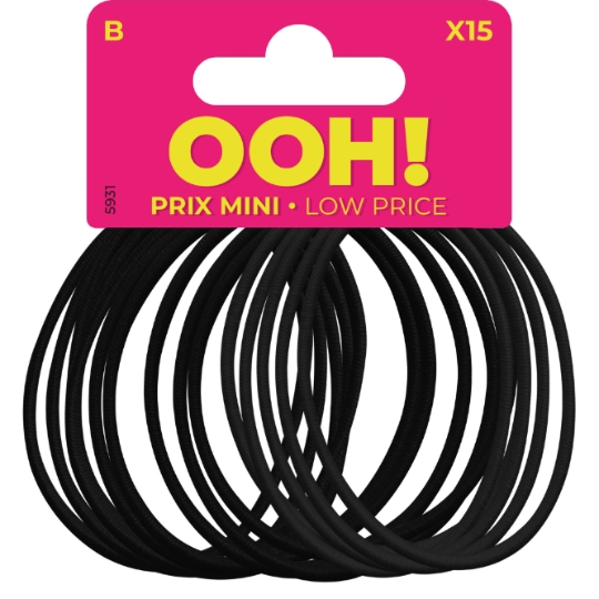 Elastiques pour Cheveux Fins Noir OOH !