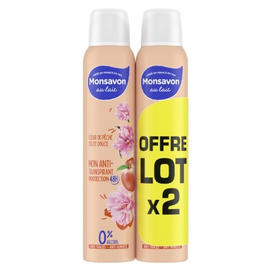 Déodorant spray homme Anti-transpirant 0% Alcool Fleur de pêche MONSAVON