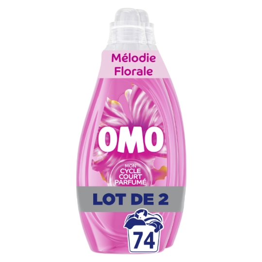 Lessive Liquide Mélodie Florale Muguet Rose OMO