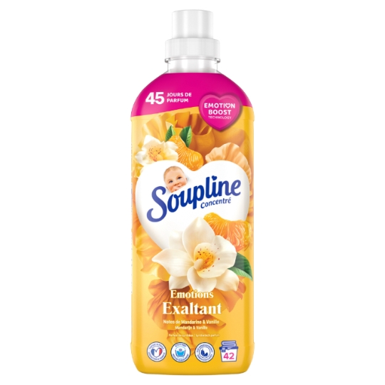 Adoucissant Concentré Emotions Exaltant Notes de Mandarine & Vanille 42 Lavages SOUPLINE
