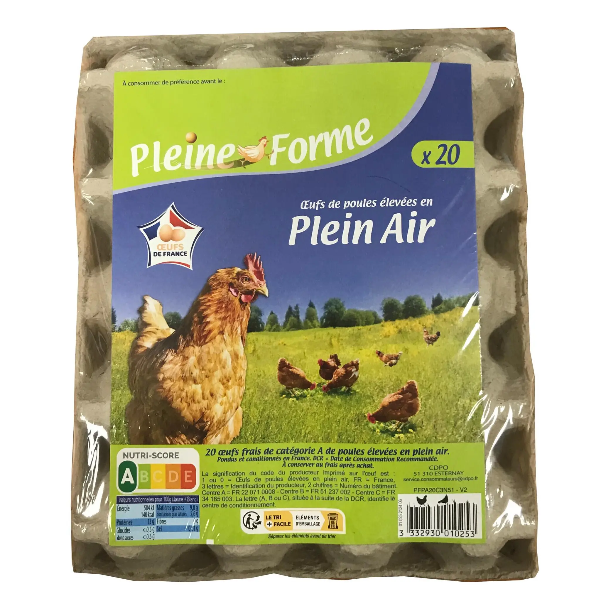 PLEINE FORME Oeufs de poules élevées en plein air