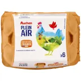 AUCHAN Oeufs de poules élevées en plein air sans antibiotique