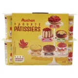 AUCHAN Yaourt pâtissier aux fruits panachés avec morceaux de biscuits