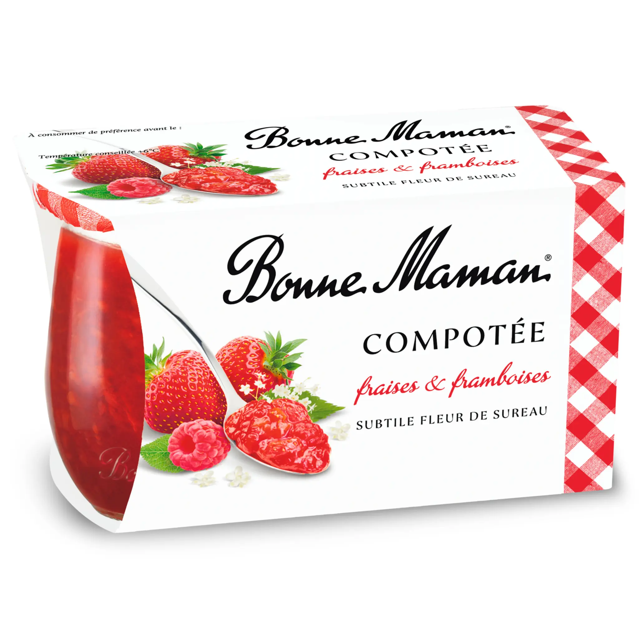 BONNE MAMAN Compotée de fraises et framboises et fleur de sureau