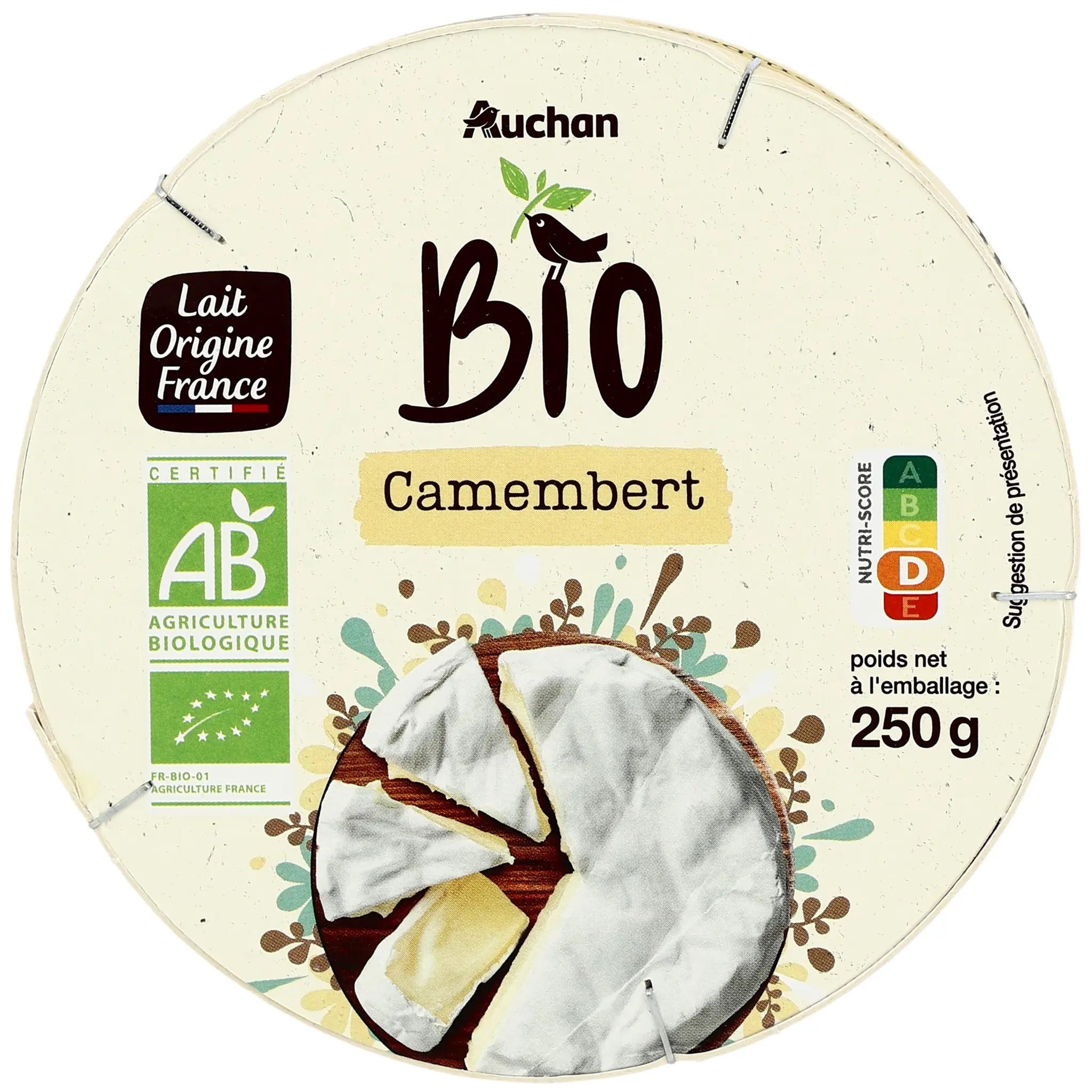 AUCHAN BIO Camembert moulé à la louche