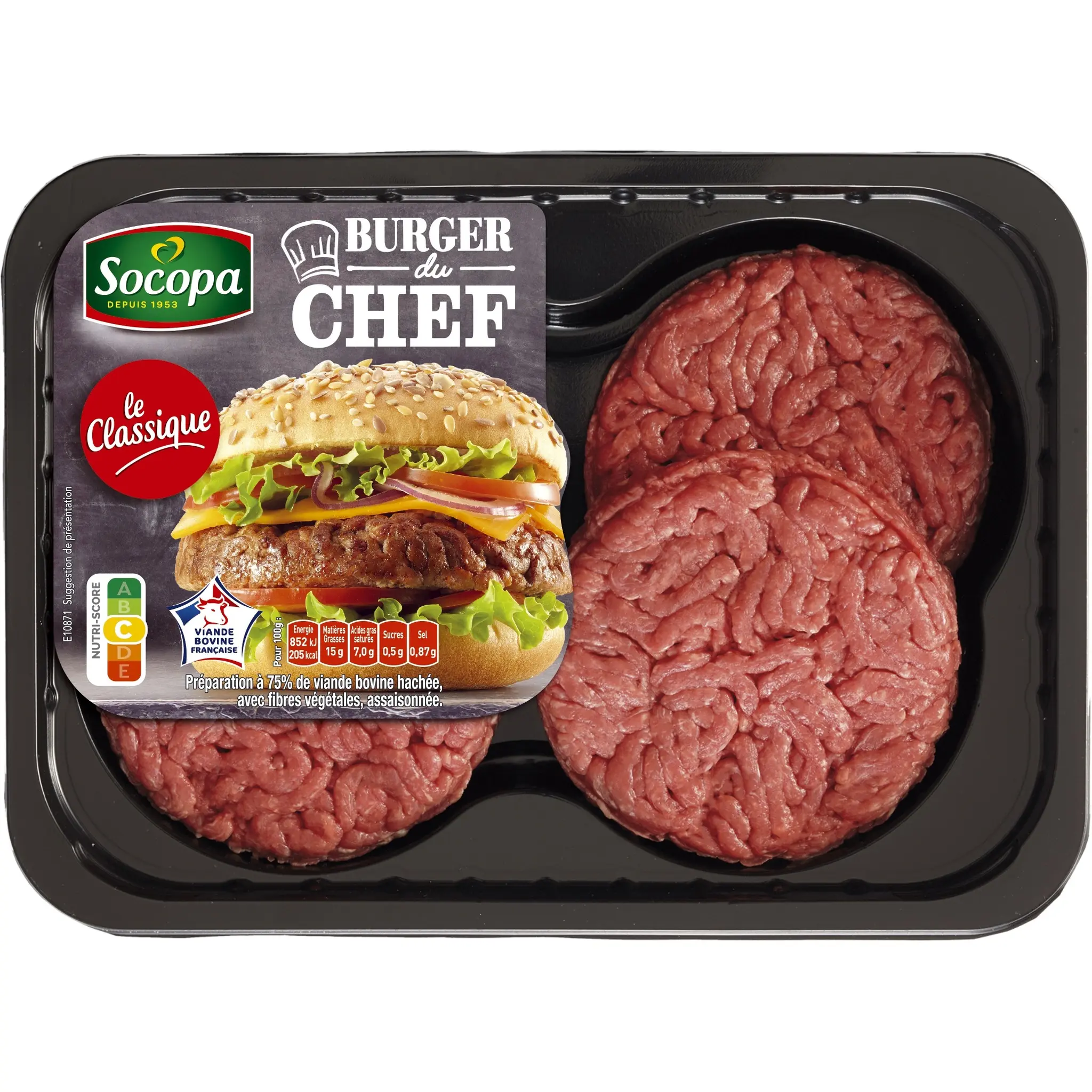 SOCOPA Hâché spécial Burger du chef 15%mg