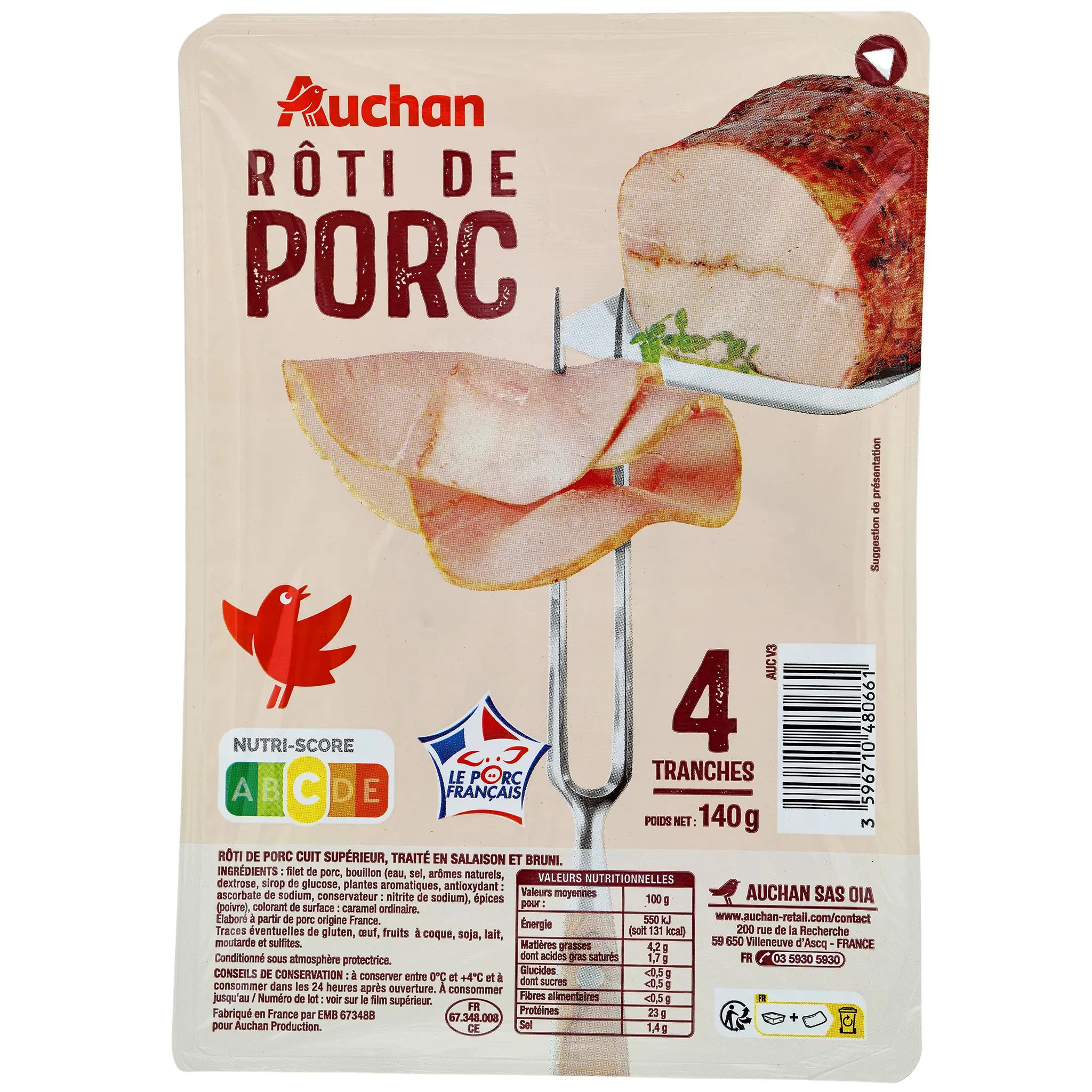 AUCHAN Rôti de porc