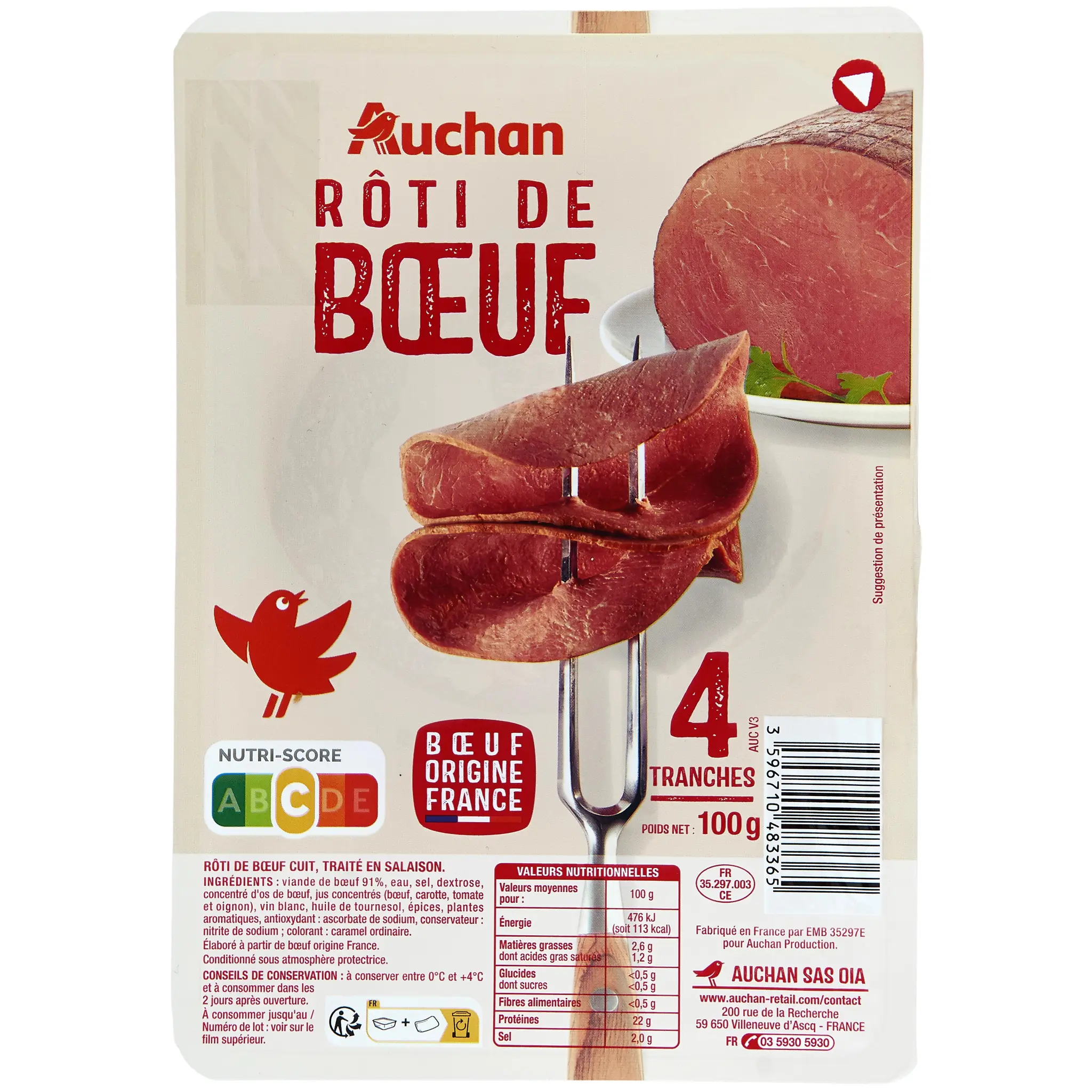 AUCHAN Rôti de Boeuf