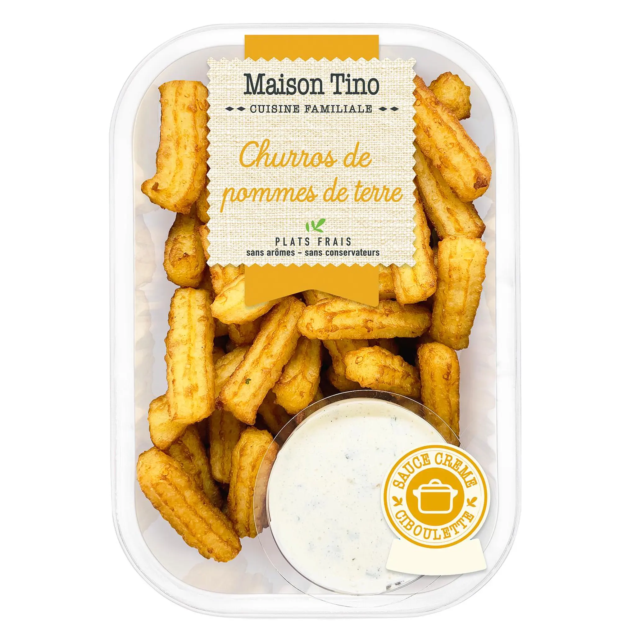 MAISON TINO Churros de pommes de terre sauce crème ciboulette