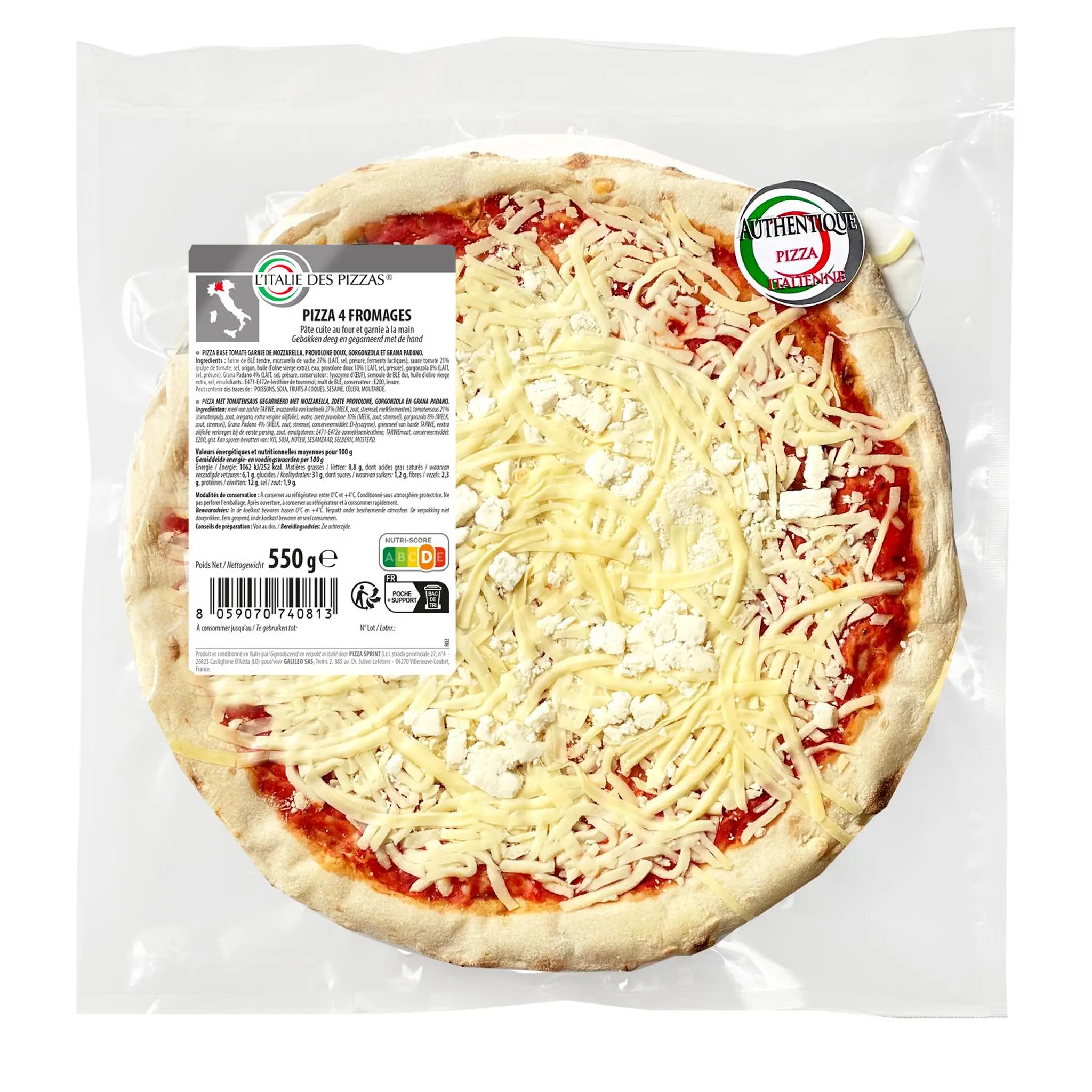 L'ITALIE DES PIZZAS Pizza 4 fromages