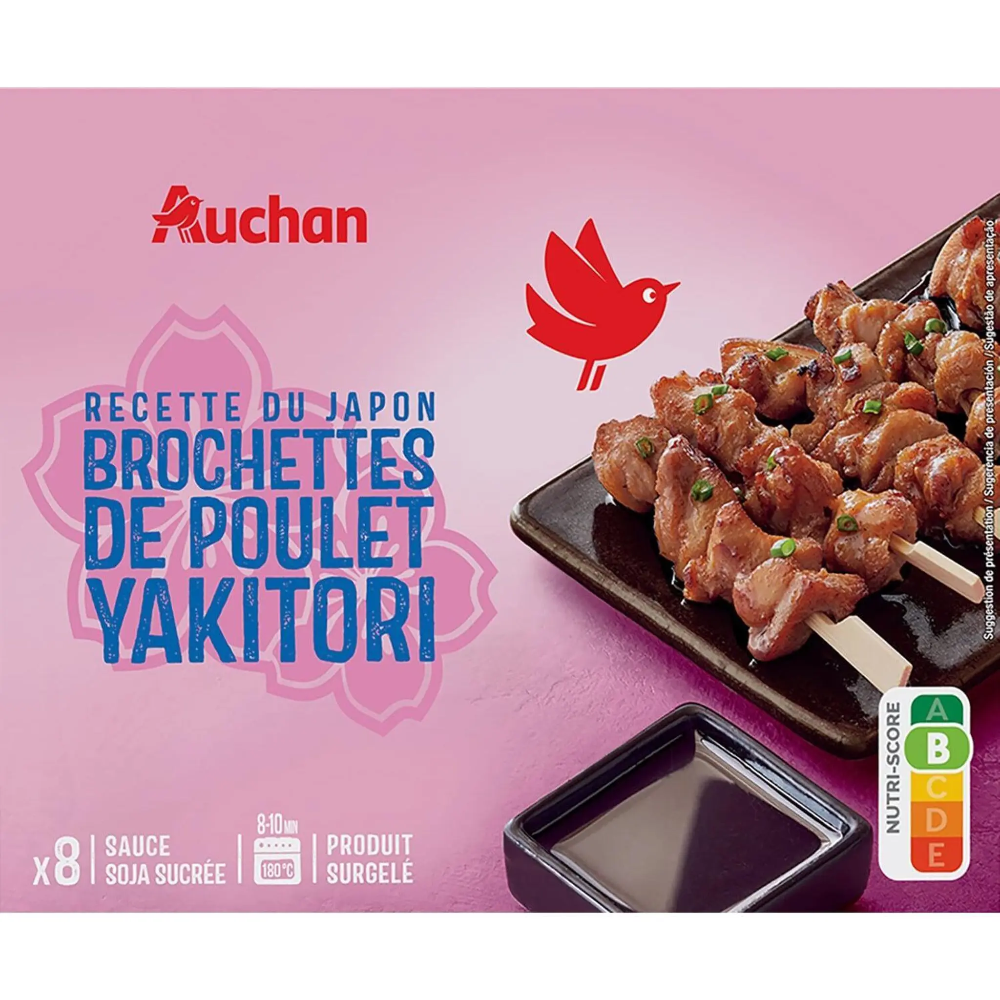 AUCHAN Yakitori au poulet sauce soja sucrée