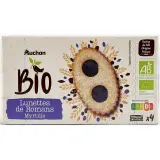 AUCHAN BIO Biscuits lunettes de romans à la myrtille sachets individuels