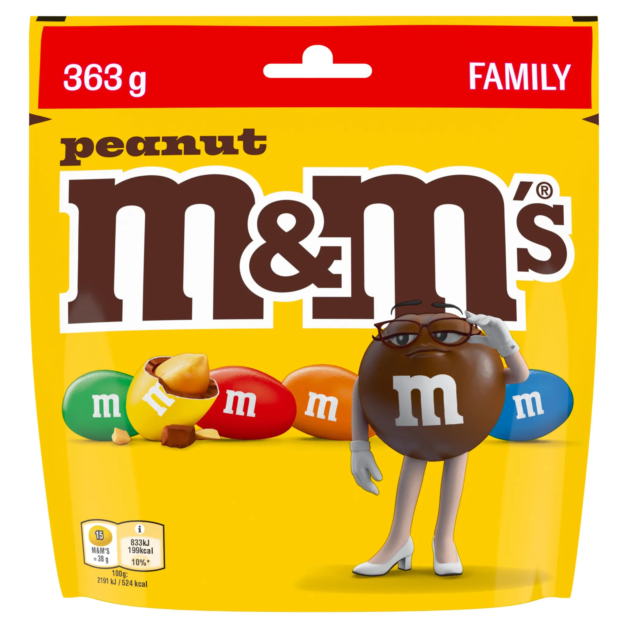 M&M'S Peanut bonbons chocolatés à la cacahuète enrobée de chocolat au lait