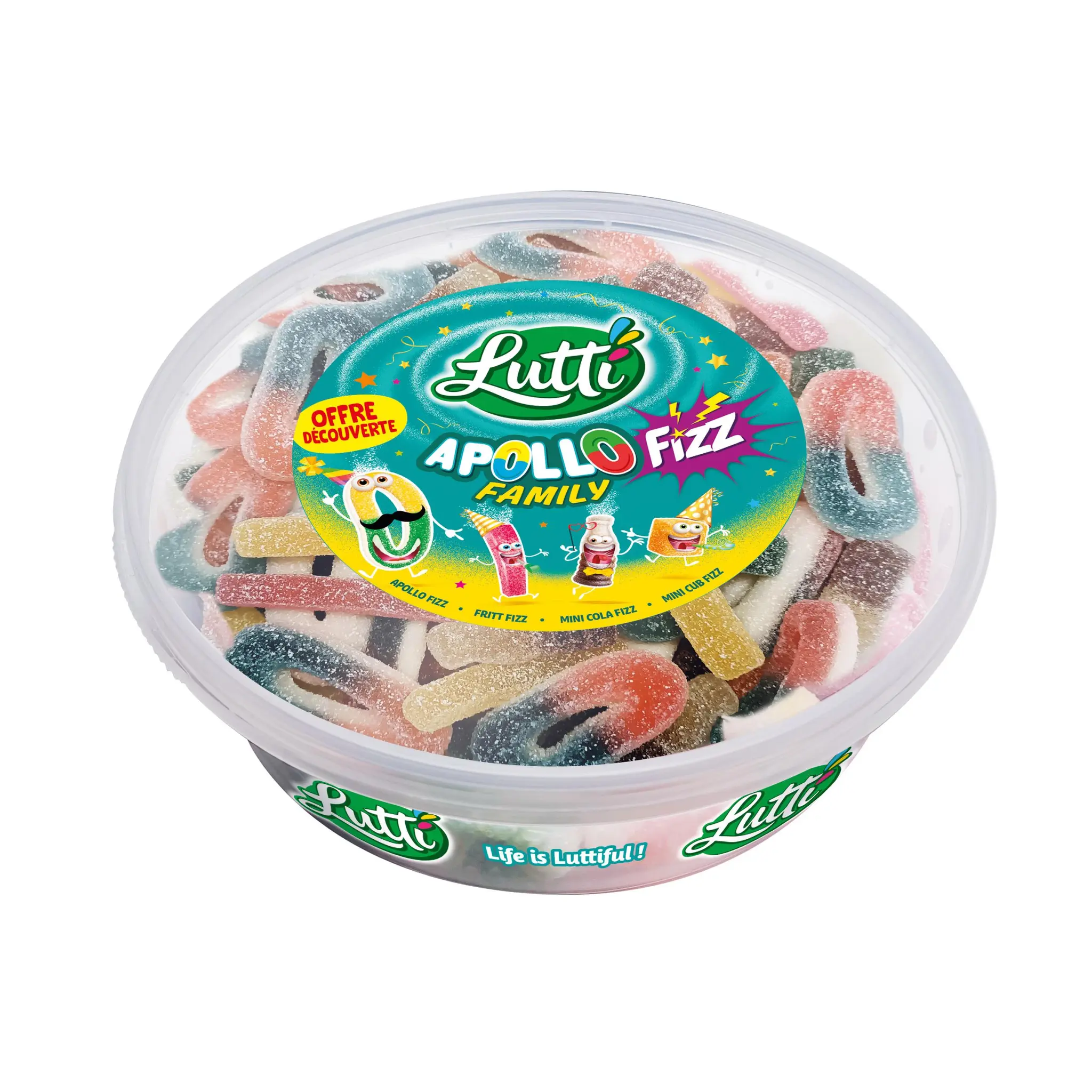 LUTTI Bonbons gélifiés Apollo Family Fizz aux fruits