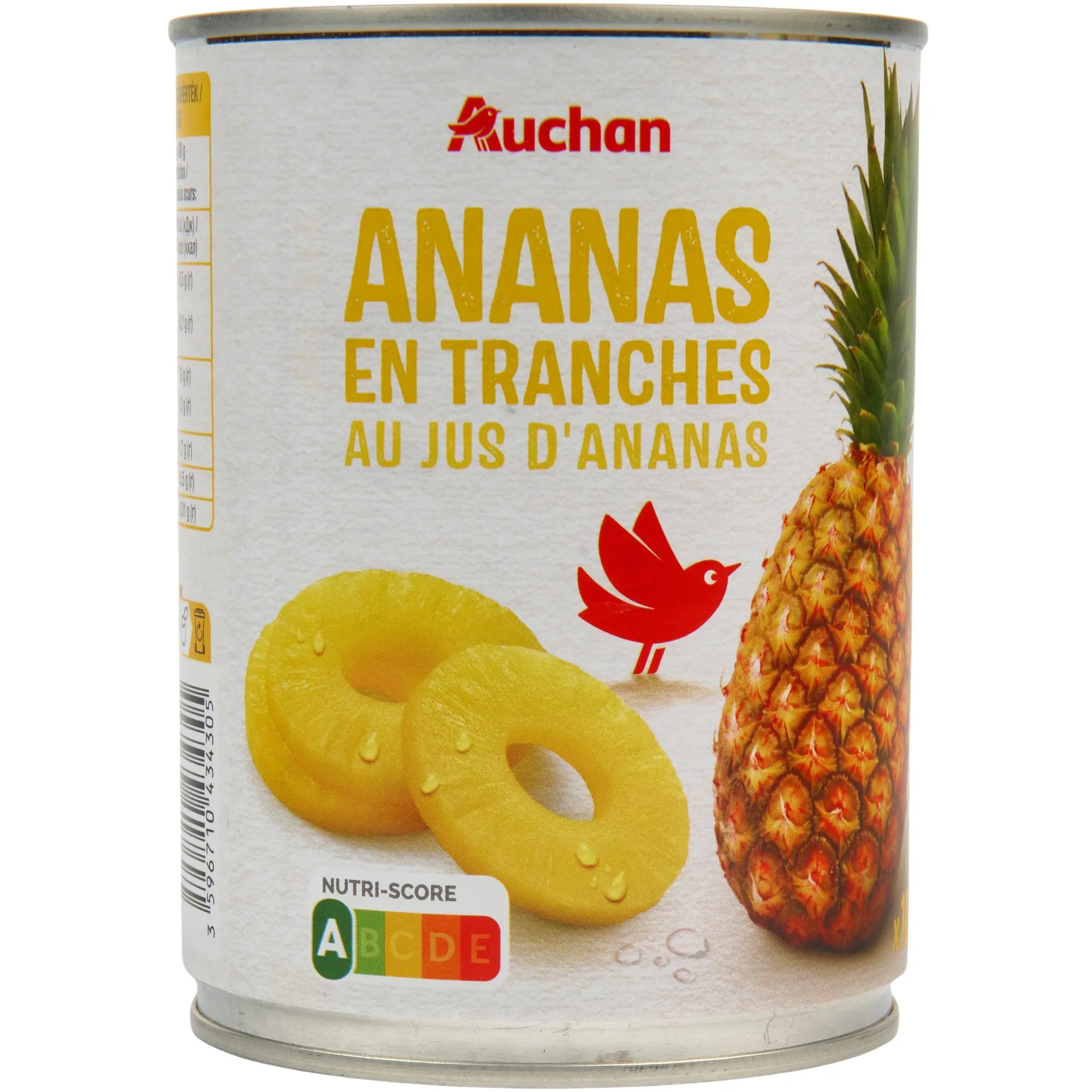 AUCHAN Ananas en tranches au jus