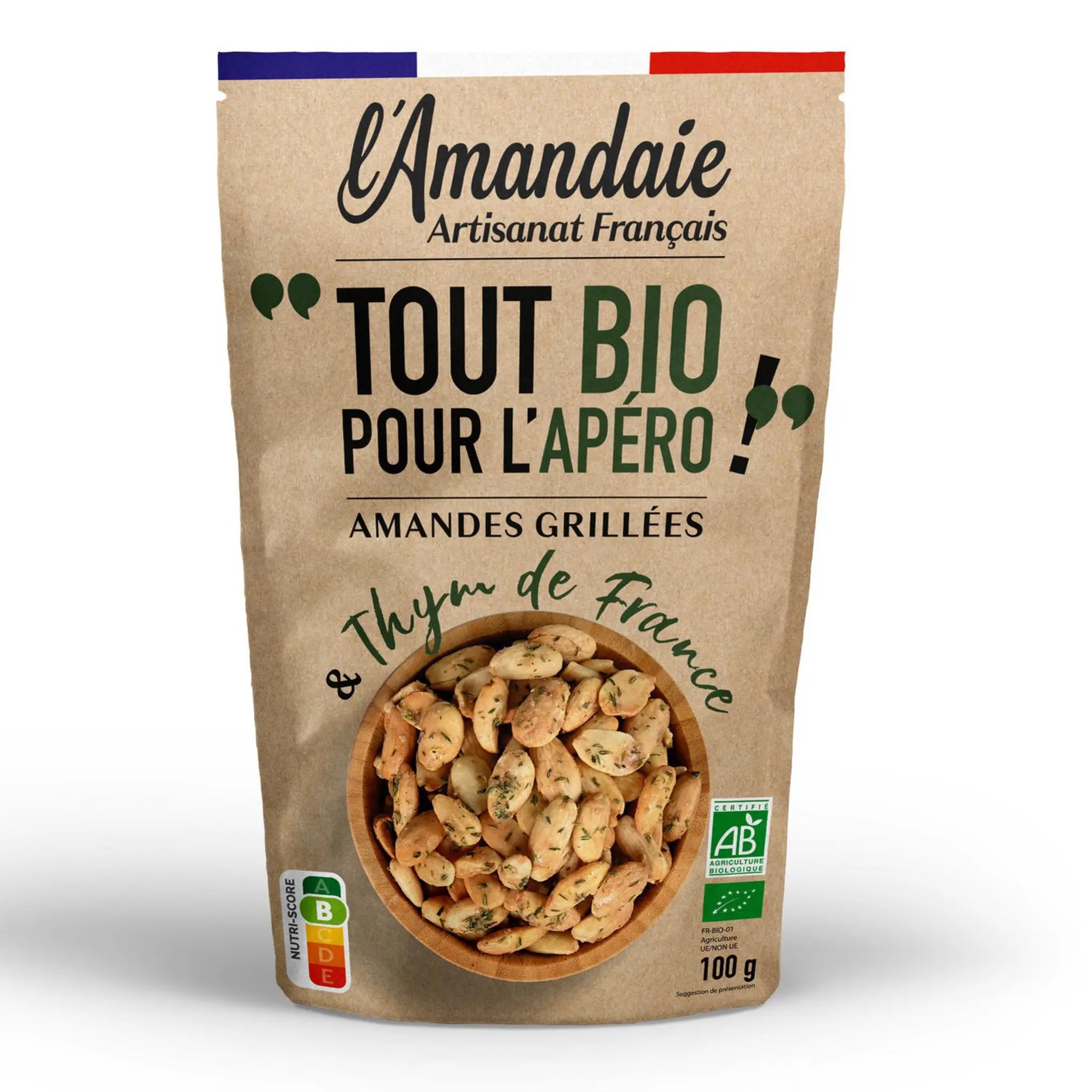 L'AMANDAIE Amandes grillées bio au thym de France