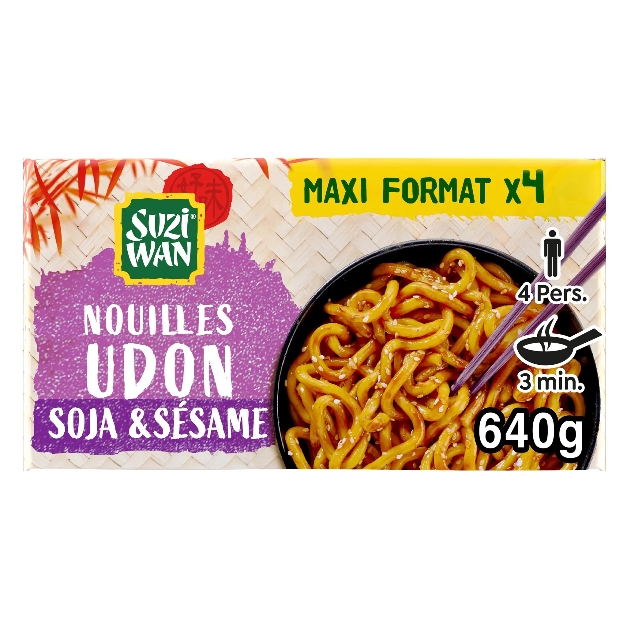SUZI WAN Nouilles précuites wok udon soja sésame