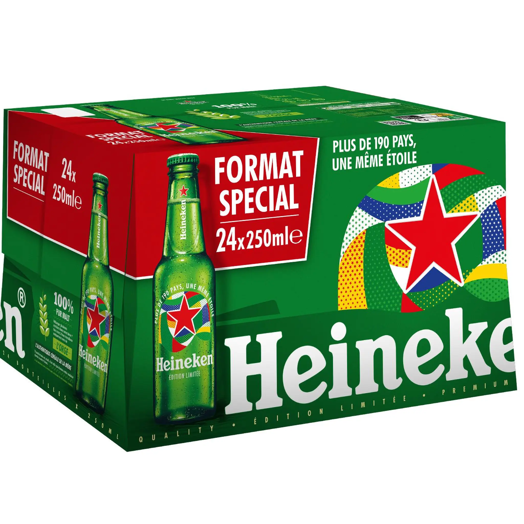 HEINEKEN Bière blonde 5% pack bouteilles