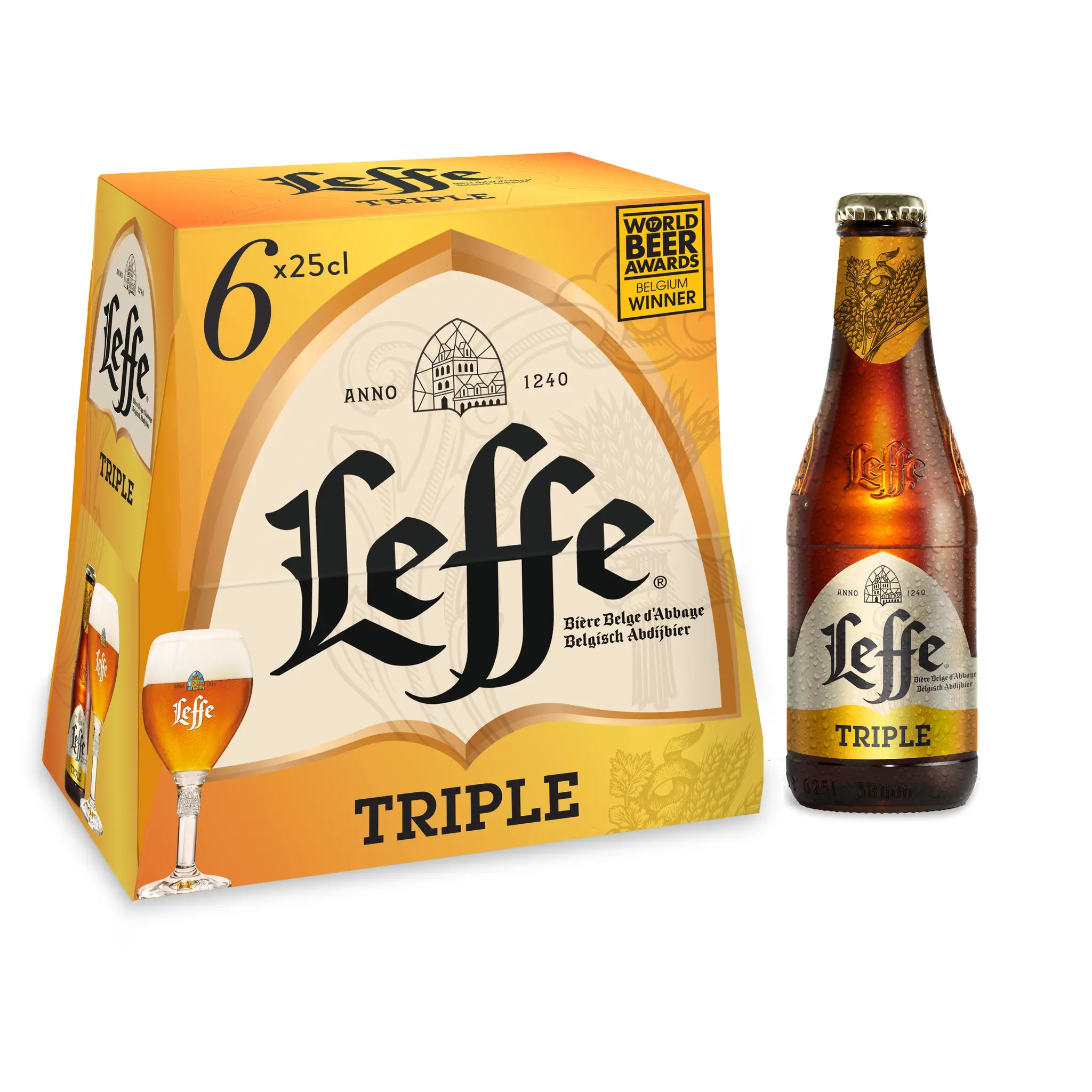 LEFFE Bière blonde triple 8,5% pack bouteilles