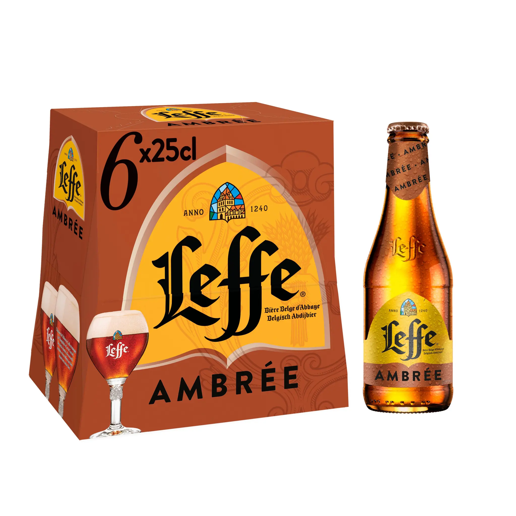 LEFFE Bière ambrée 6,6% pack bouteilles