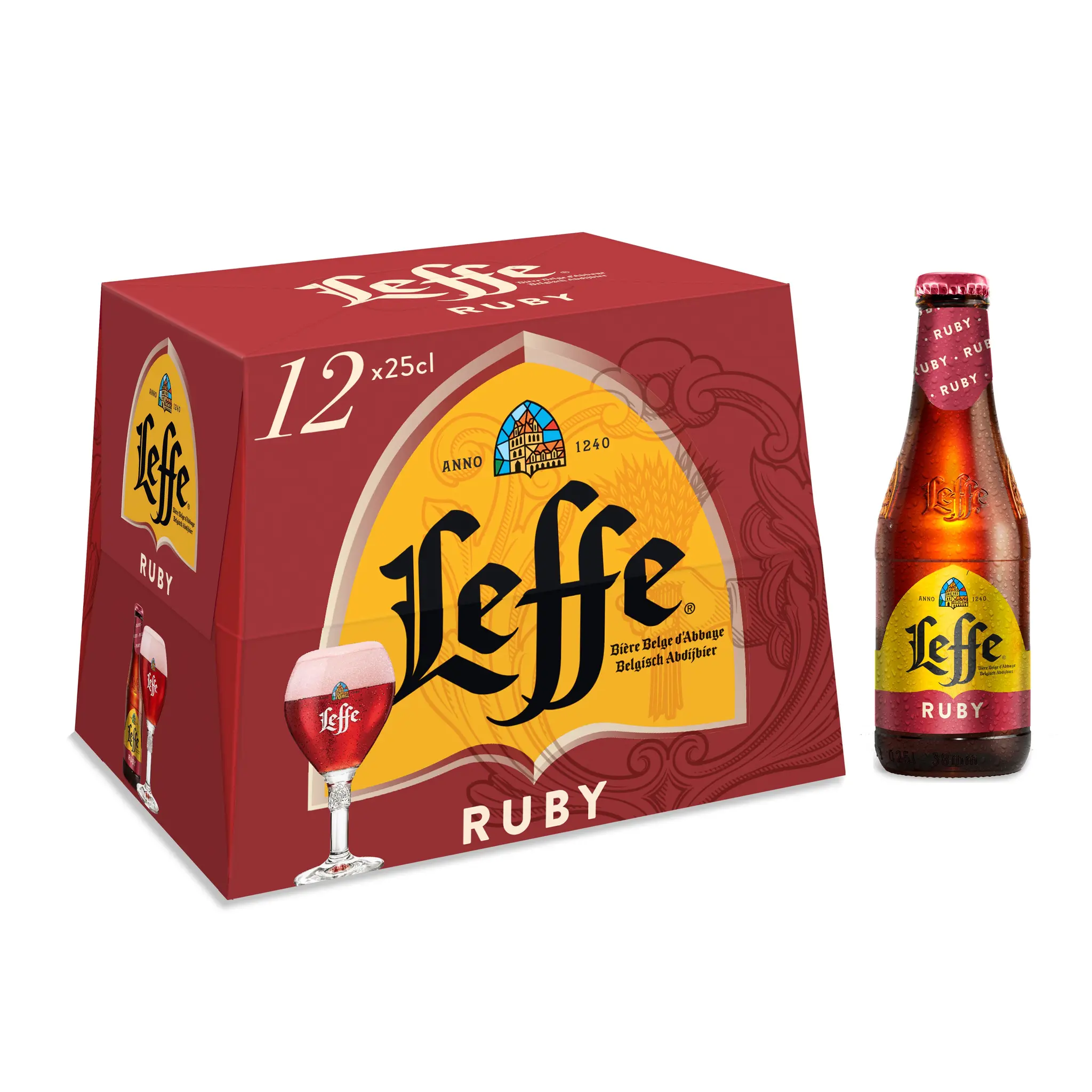 LEFFE Bière Ruby aromatisé fruits rouges 5% pack bouteilles