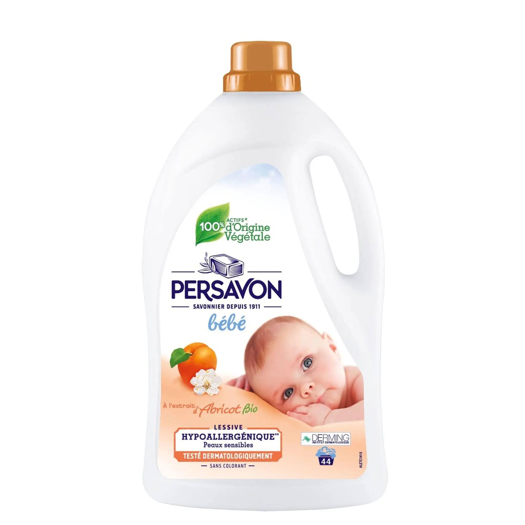 PERSAVON Lessive liquide bébé hypoallergénique peaux sensibles abricot bio