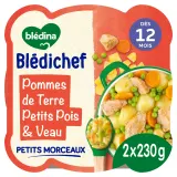 BLEDINA Blédichef Assiette pomme de terre petit pois veau dès 12 mois
