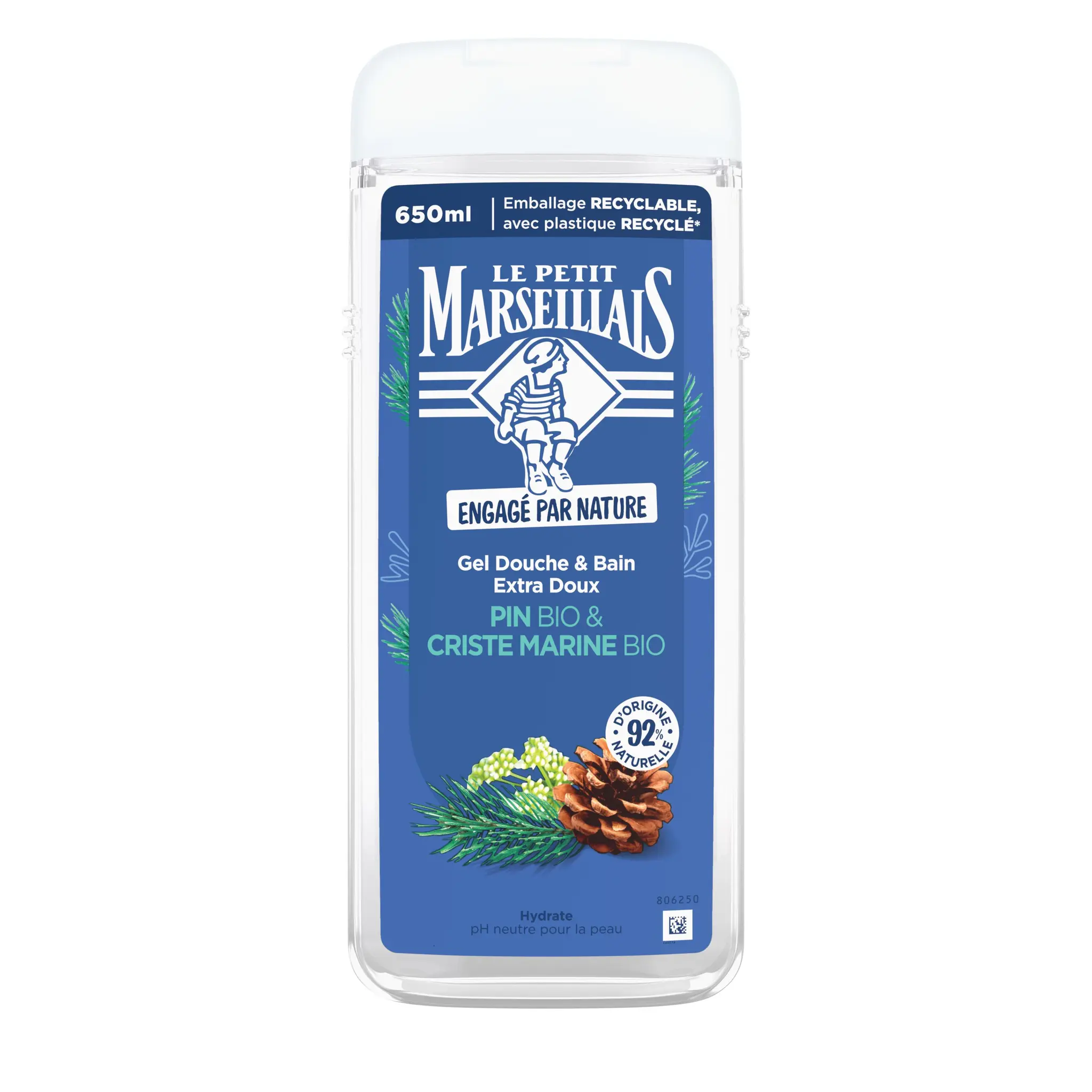 LE PETIT MARSEILLAIS Gel douche et bain extra doux pin et criste marine bio