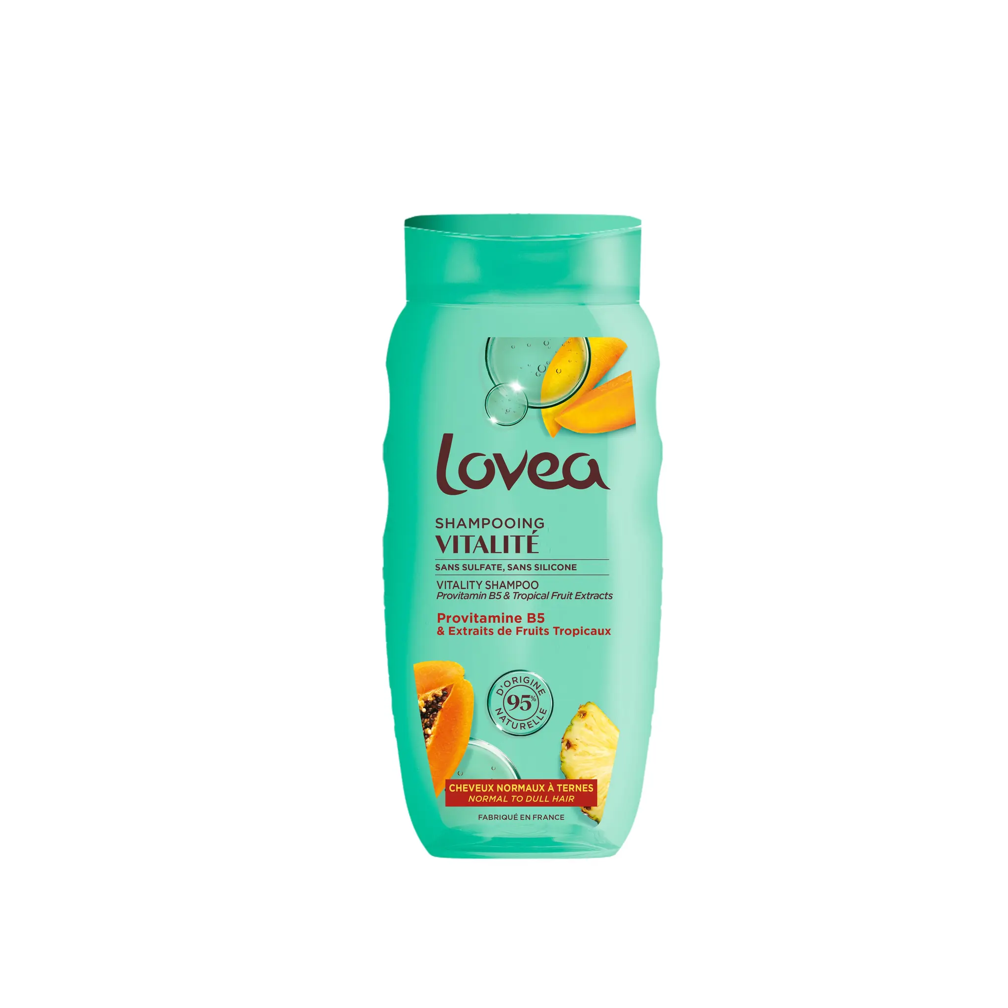 LOVEA Shampooing vitalité provitamines B5, extraits fruits tropicaux cheveux normaux à ternes