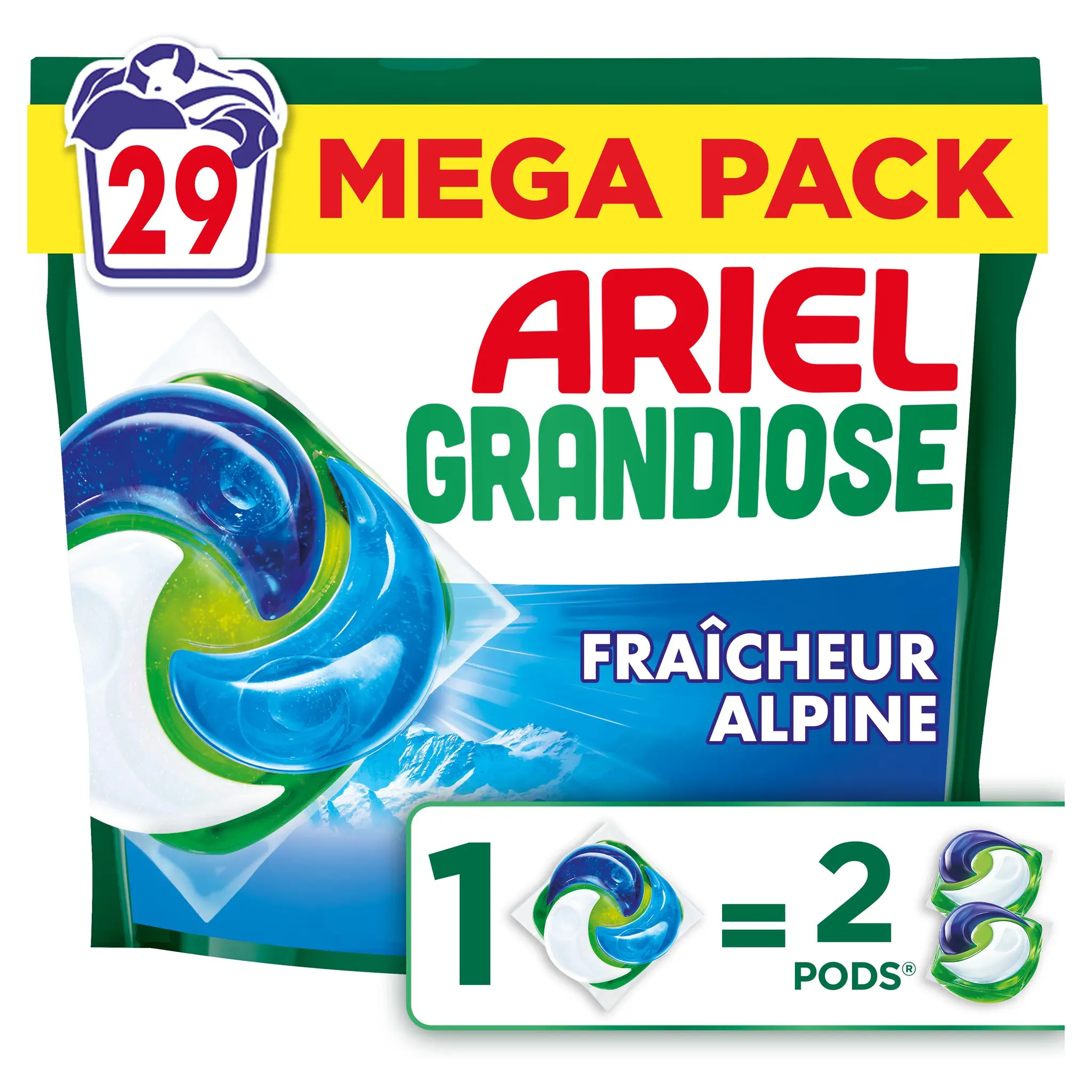 ARIEL Grandiose Pods Lessive capsules action détachante et anti-odeurs