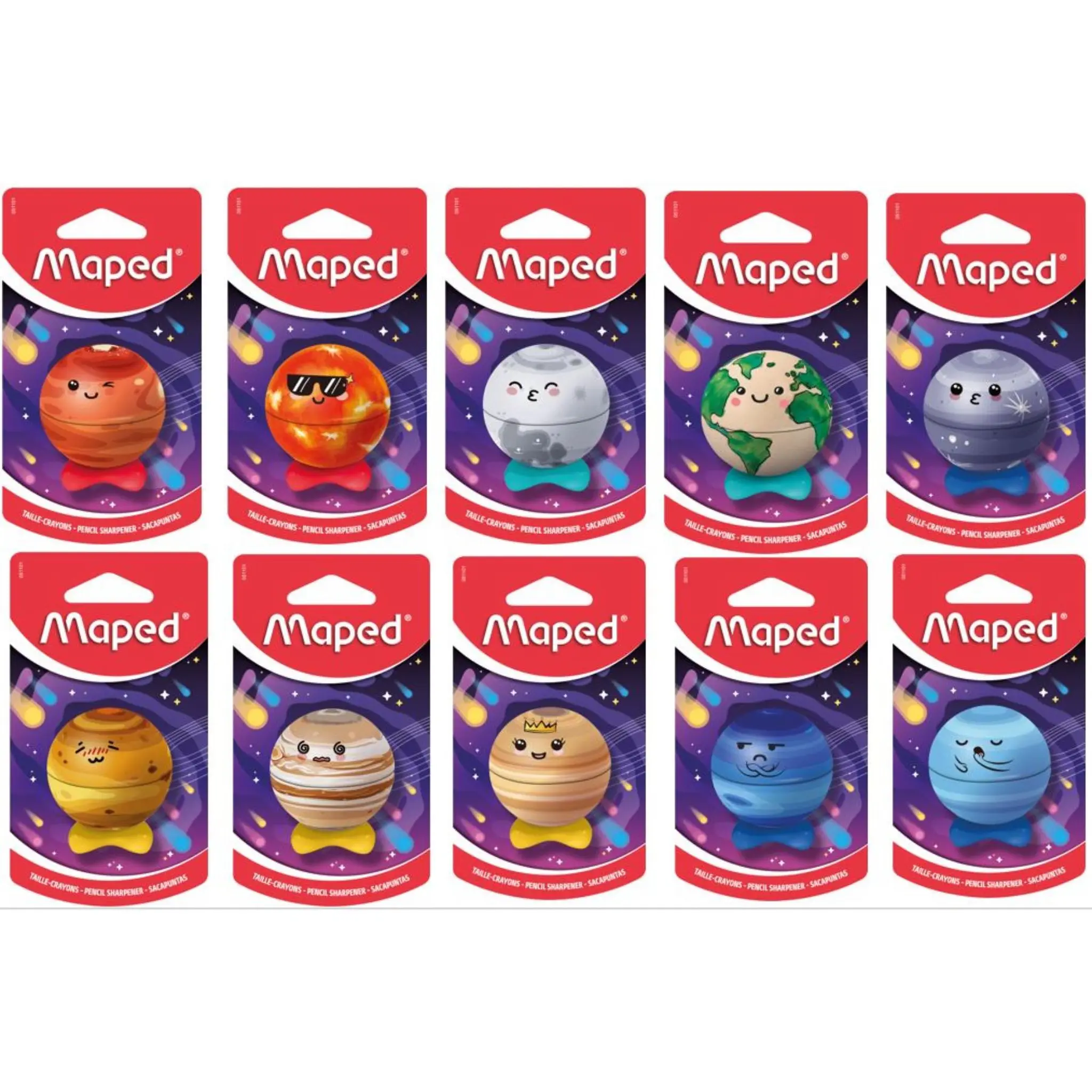 MAPED Taille-crayons planète1 trou avec réserve en métal
