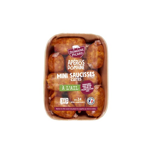Domaine Picard Mini saucisses cuites à l'ail 140g