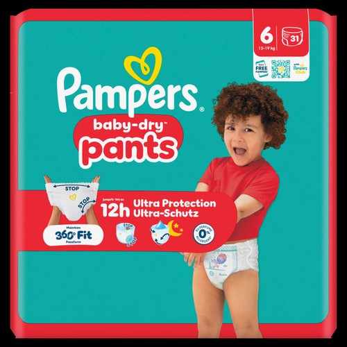 Pampers Baby-Dry Pants Taille 6, 13kg-19kg, 31 Couches-Culottes