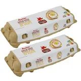 Auchan Oeufs de poules élevées au sol, Lot de 2x12 oeufs