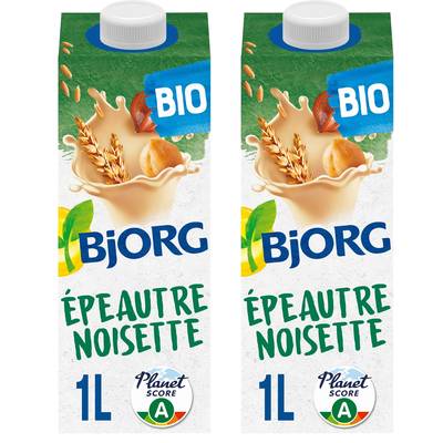 Bjorg Epeautre Noisette Sans Sucres Boisson Végétale Bio, Lot de 2x1L
