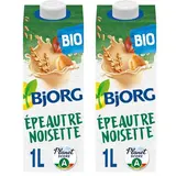 Bjorg Epeautre Noisette Sans Sucres Boisson Végétale Bio, Lot de 2x1L