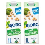 Bjorg Lait d'Amande Sans Sucres Ajoutés Boisson Végétale Bio, Lot de 2x1L